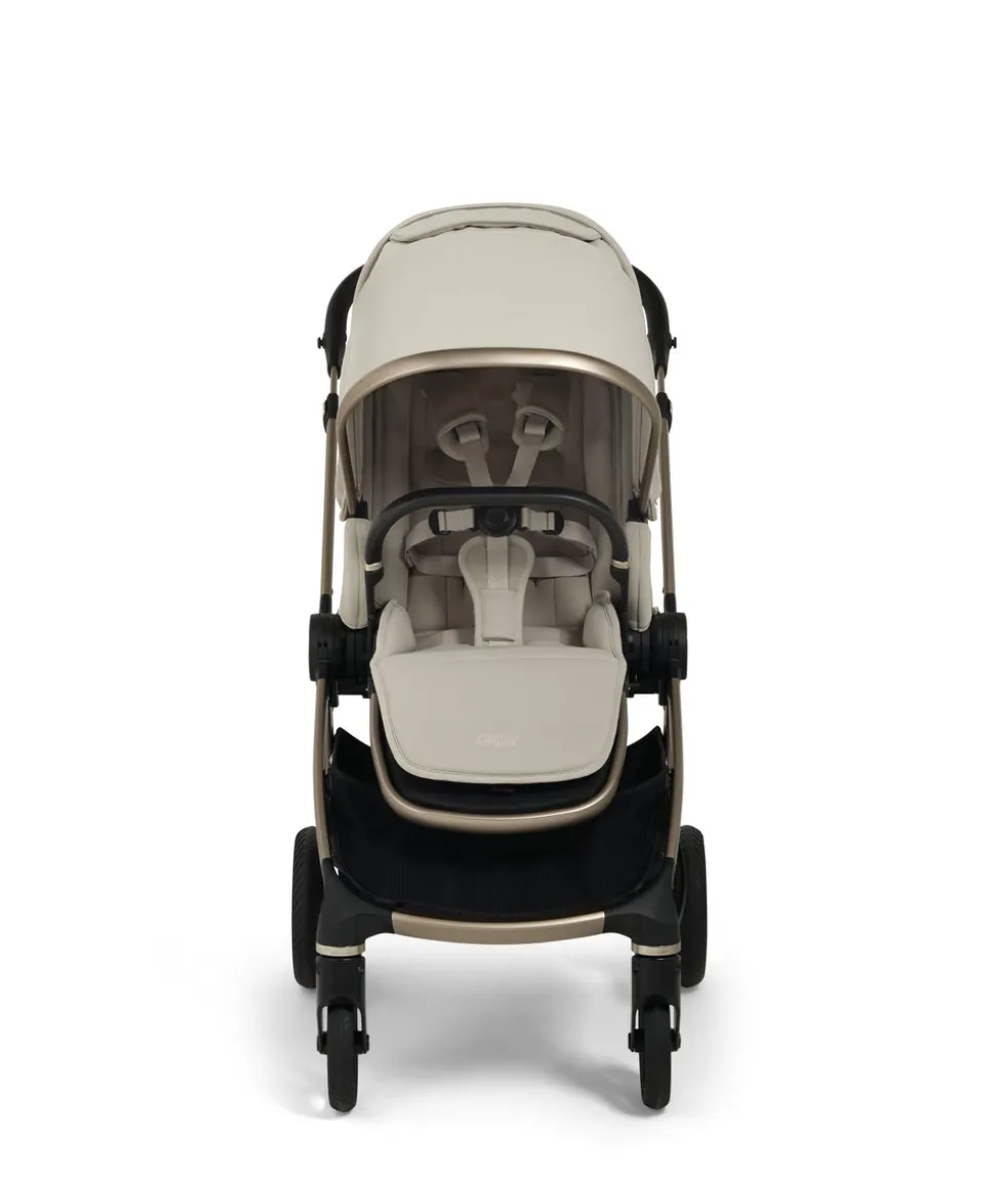 Vardo Complete Pushchair Bundle with Cybex Cloud T i-Size Rotating Baby Car Seat & Base (9 Pieces) - Shell/Cozy Beige