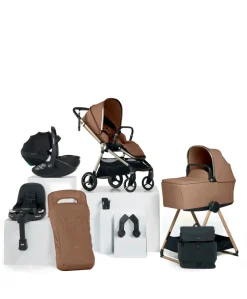 Vardo Complete Pushchair Bundle with Maxi-Cosi Pebble 360 Pro² Car Seat & Base (9 Pieces) - Nutmeg
