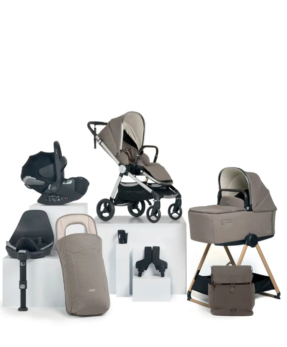 Vardo Complete Pushchair Bundle with Cybex Cloud T+ i-Size Rotating Baby Car Seat & Base (9 Pieces) - Heritage