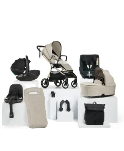 Vardo Pushchair Baby to Toddler Travel Bundle with Maxi-Cosi Pebble 360 Pro2 & Pearl 360 Pro (10 Pieces) - Shell