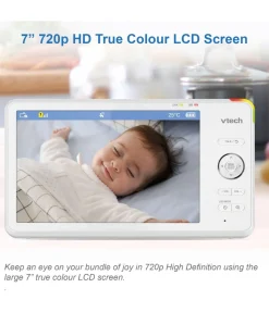 VTech RM7766HD 7inch Smart Pan & Tilt Baby Monitor & Camera Floorstand - White