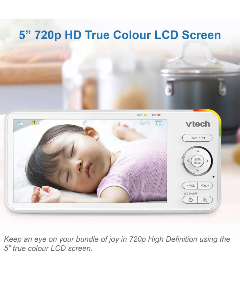 VTech RM5766HD Smart Video Baby Monitor & Camera Floorstand - White