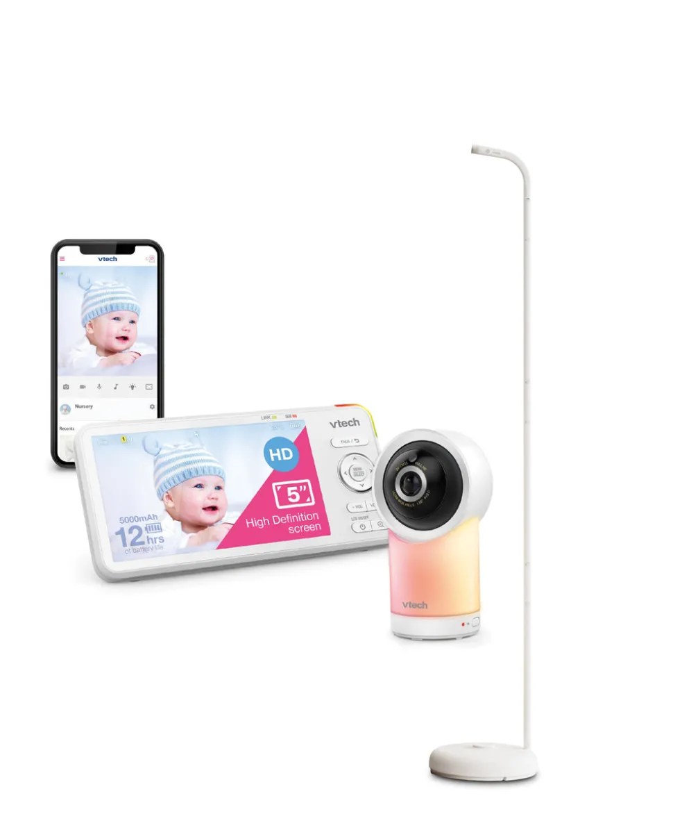 VTech RM5766HD Smart Video Baby Monitor & Camera Floorstand - White