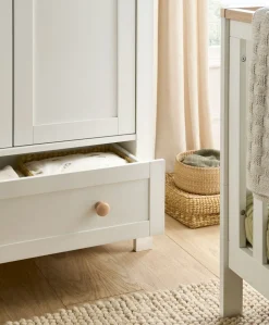 Wedmore 3 Piece Cotbed Range with Dresser Changer & Wardrobe - White/Oak