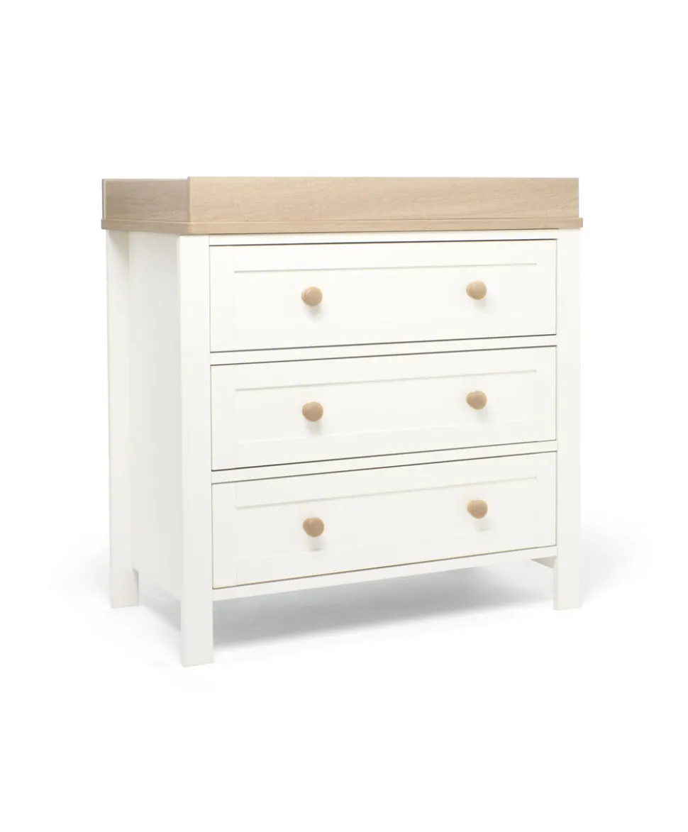 Wedmore 3 Piece Cotbed Range with Dresser Changer & Wardrobe - White/Oak
