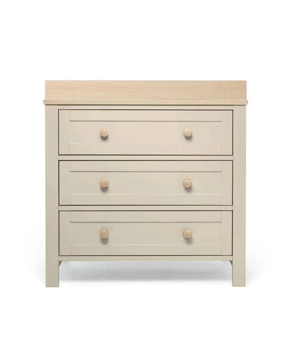 Wedmore 3 Piece Cotbed Range with Dresser Changer & Wardrobe - Cashmere/Oak