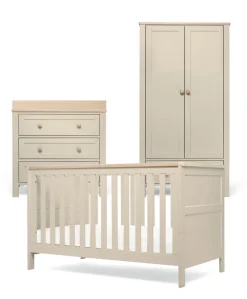 Wedmore 3 Piece Cotbed Range with Dresser Changer & Wardrobe - Cashmere/Oak