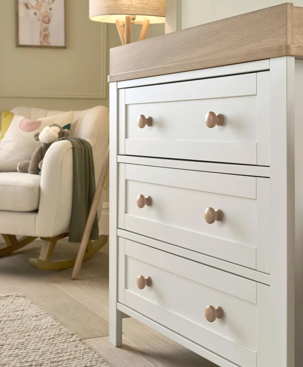 Wedmore 3 Piece Cotbed Range with Premium Dual Core Mattress - White/Oak