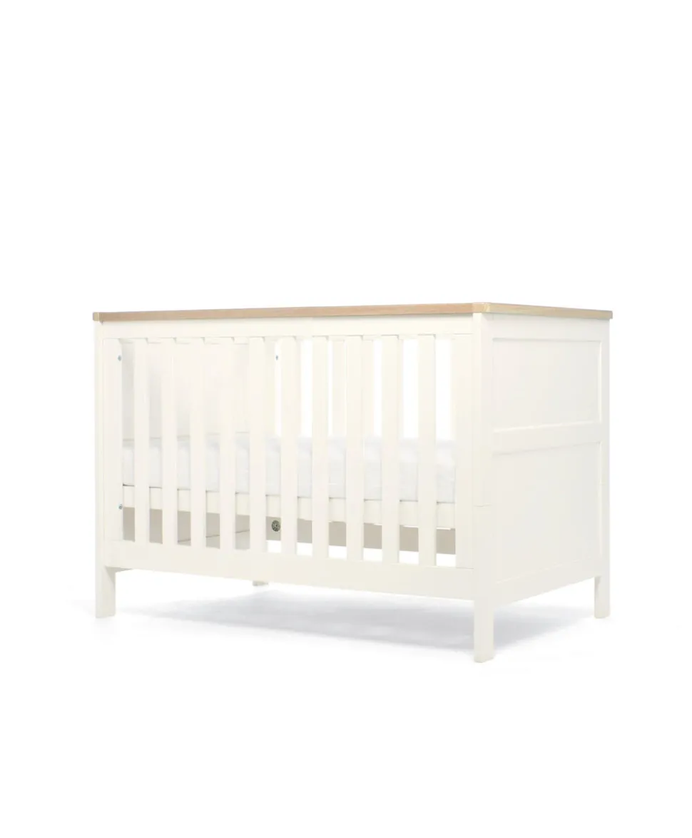 Wedmore 3 Piece Small Cotbed Range with Premium Dual Core Mattress - White/Oak