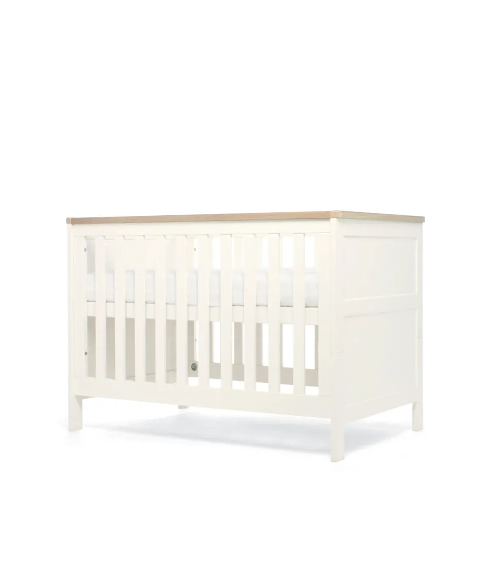 Wedmore 3 Piece Small Cotbed Range with Premium Dual Core Mattress - White/Oak