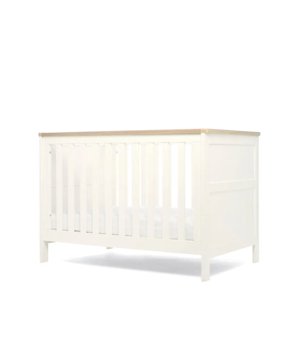 Wedmore 3 Piece Small Cotbed Range with Premium Dual Core Mattress - White/Oak