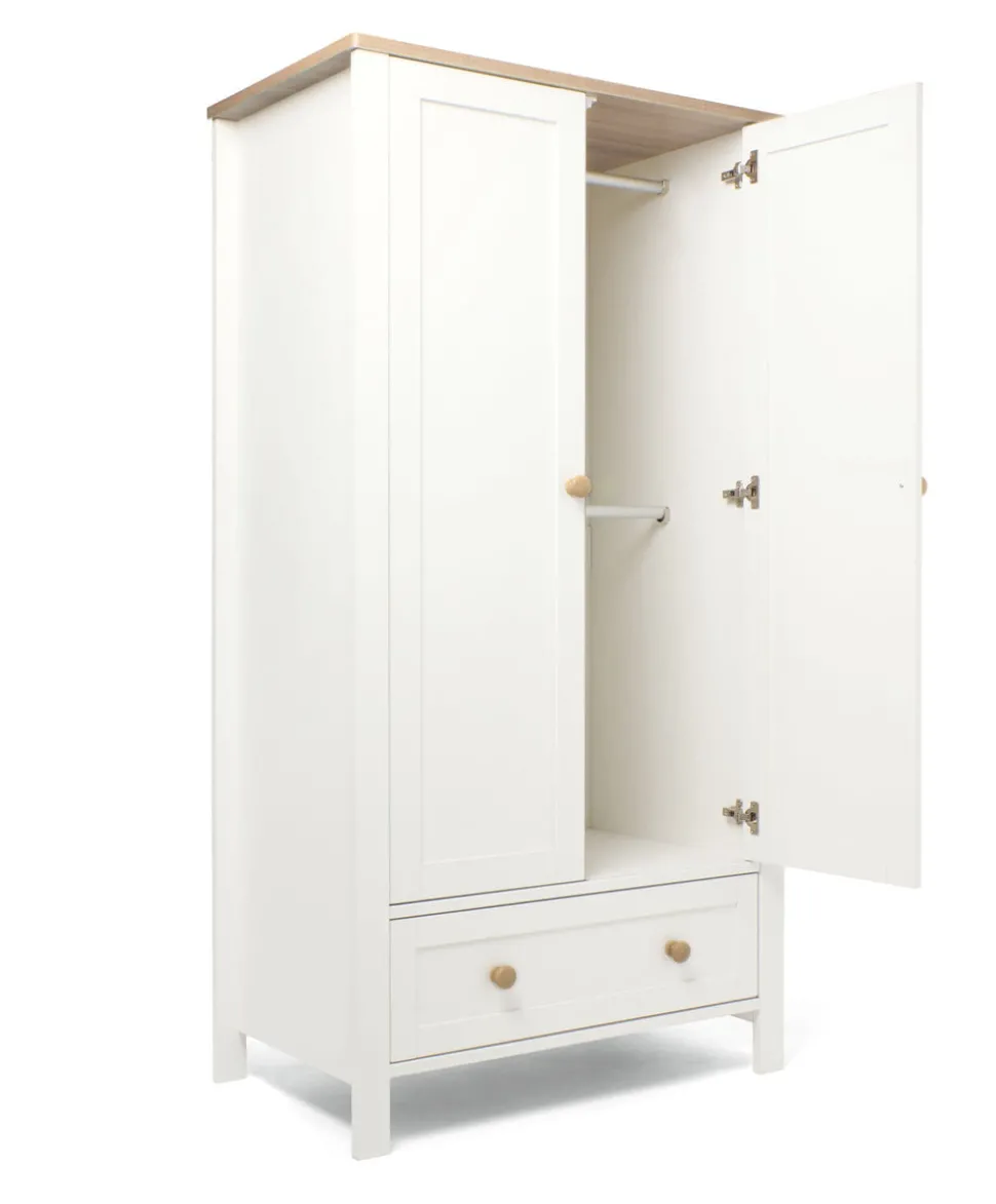 Wedmore 3 Piece Small Cotbed Range with Premium Dual Core Mattress - White/Oak