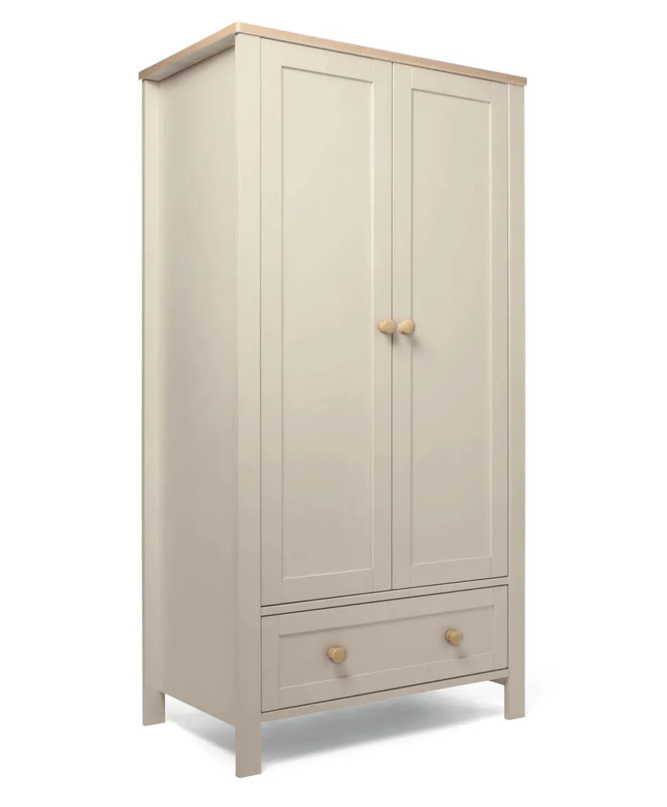 Wedmore 3 Piece Small Cotbed Range With Dresser Changer & Wardrobe - Cashmere/Oak