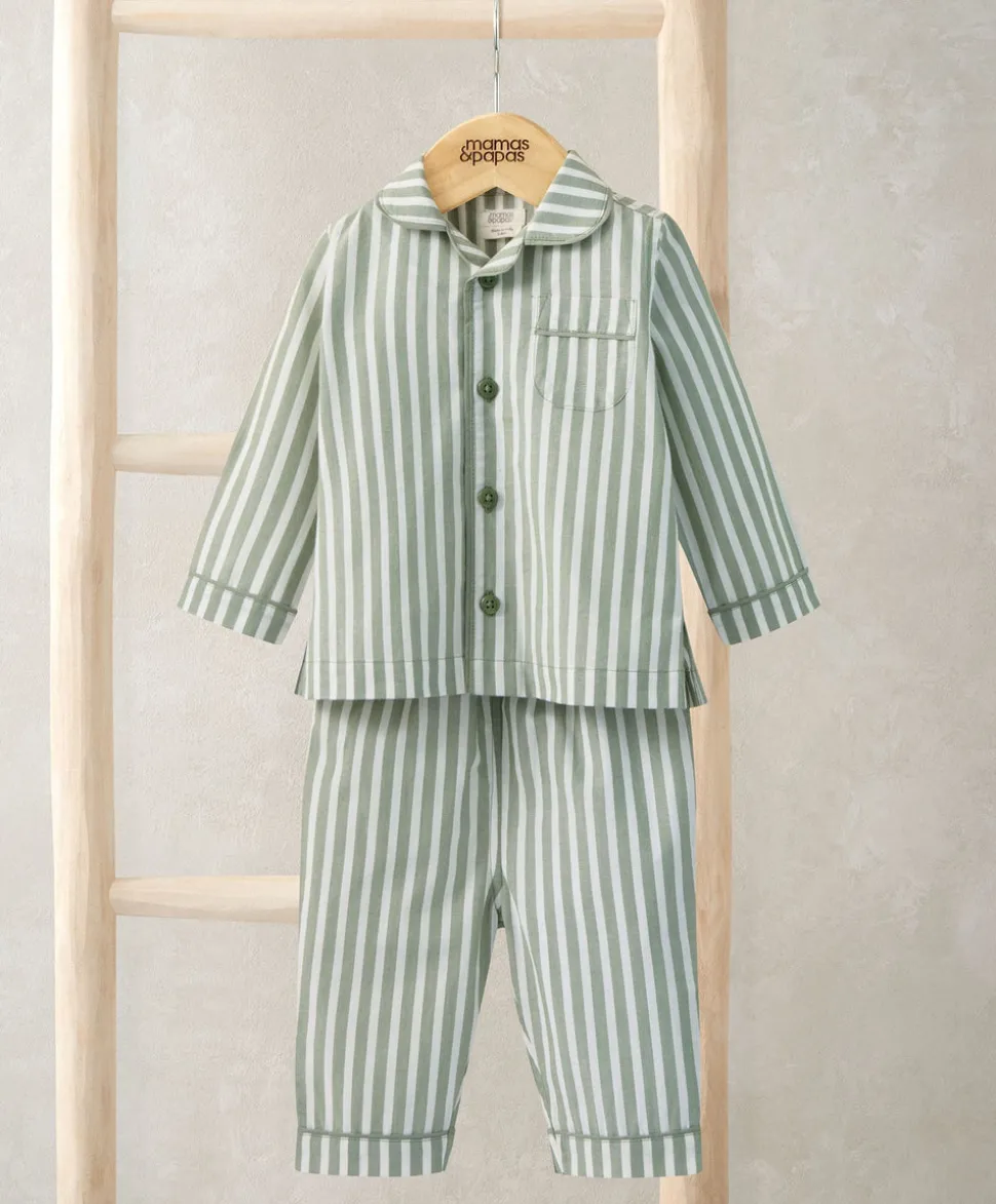 Woven Green Stripe Pyjamas